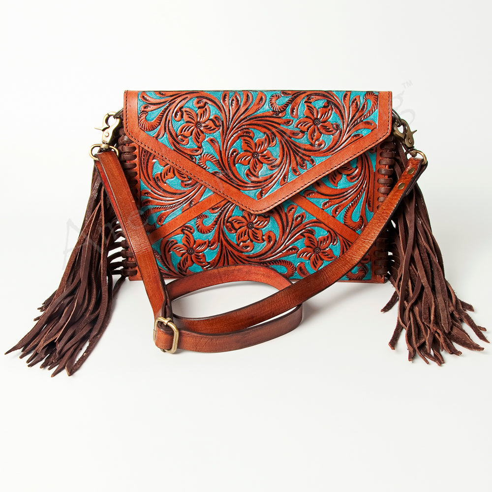 American Darling Hand-Tooled Genuine Leather Envelope Bag