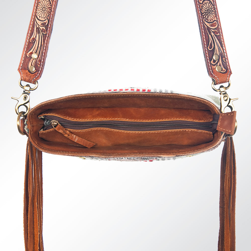 American Darling Hand-Tooled Saddle Blanket Leather Large Crossbody Bag