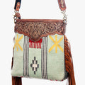 American Darling Hand-Tooled Saddle Blanket Leather Large Crossbody Bag