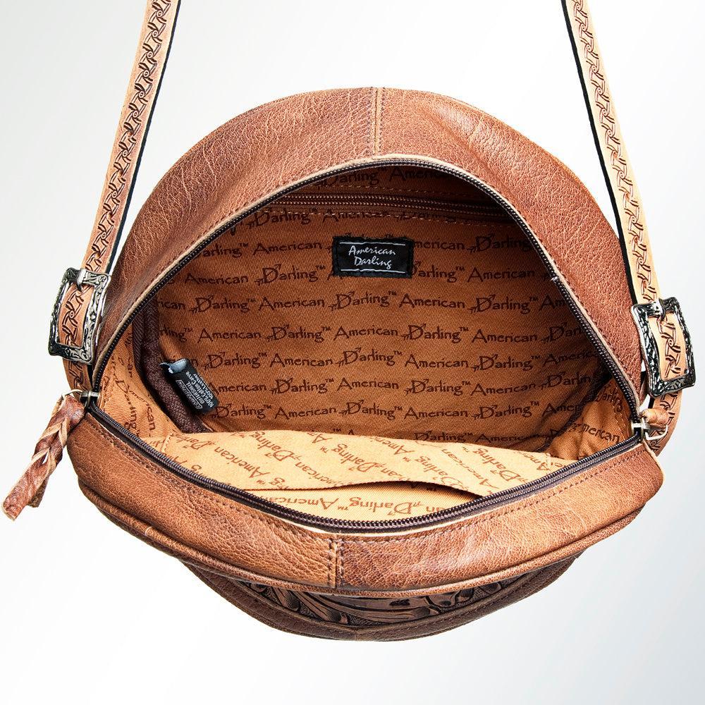 American Darling Hand-Tooled Genuine Leather Canteen Bag