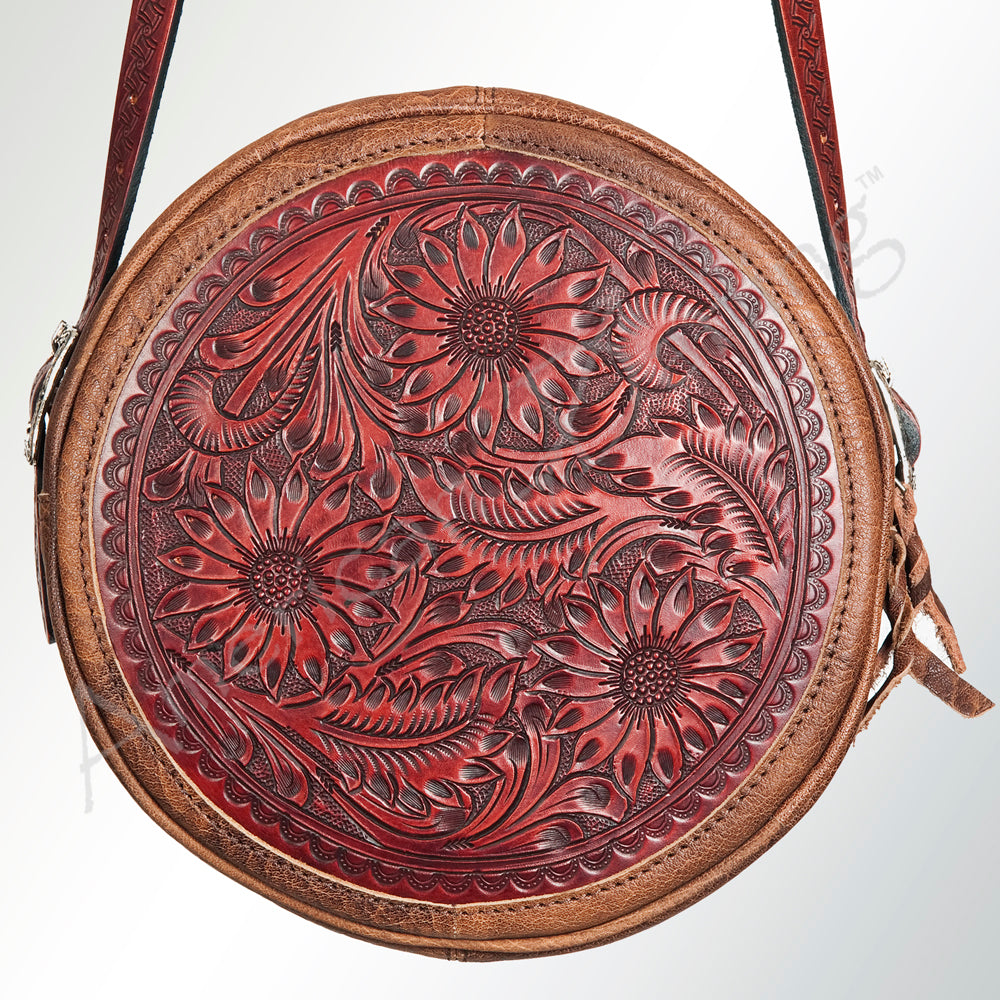 American Darling Canteen Bag Hand Tooled Genuine Leather Western Women | Handbag Purse Travel Clutch