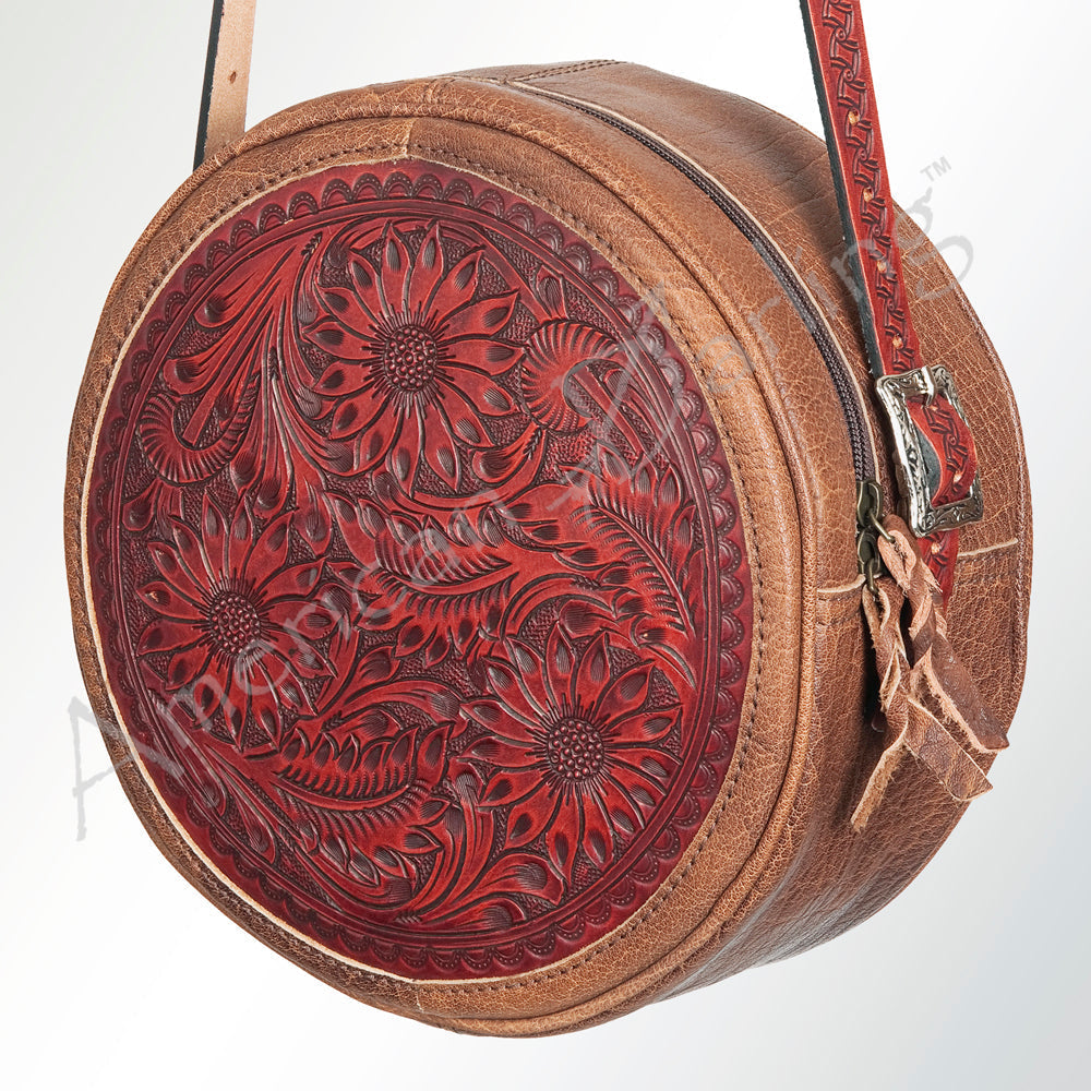 American Darling Canteen Bag Hand Tooled Genuine Leather Western Women | Handbag Purse Travel Clutch