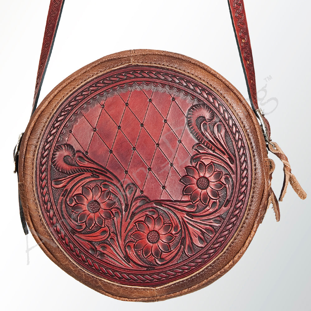 American Darling Hand-Tooled Genuine Leather Canteen Bag