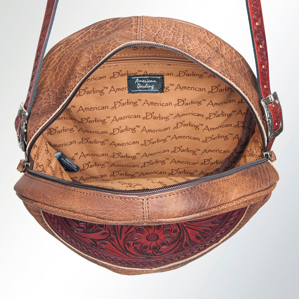 American Darling Hand-Tooled Genuine Leather Canteen Bag