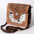 American Darling Hand-Tooled Hair-On Genuine Leather Crossbody Bag