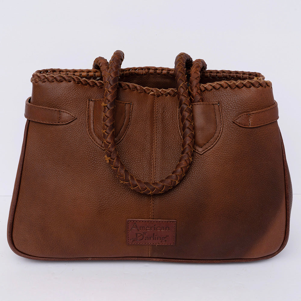 American Darling Hand-Tooled Hair-On Genuine Leather Bag