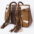 American Darling Hand-Tooled Hair-On Genuine Leather Bag