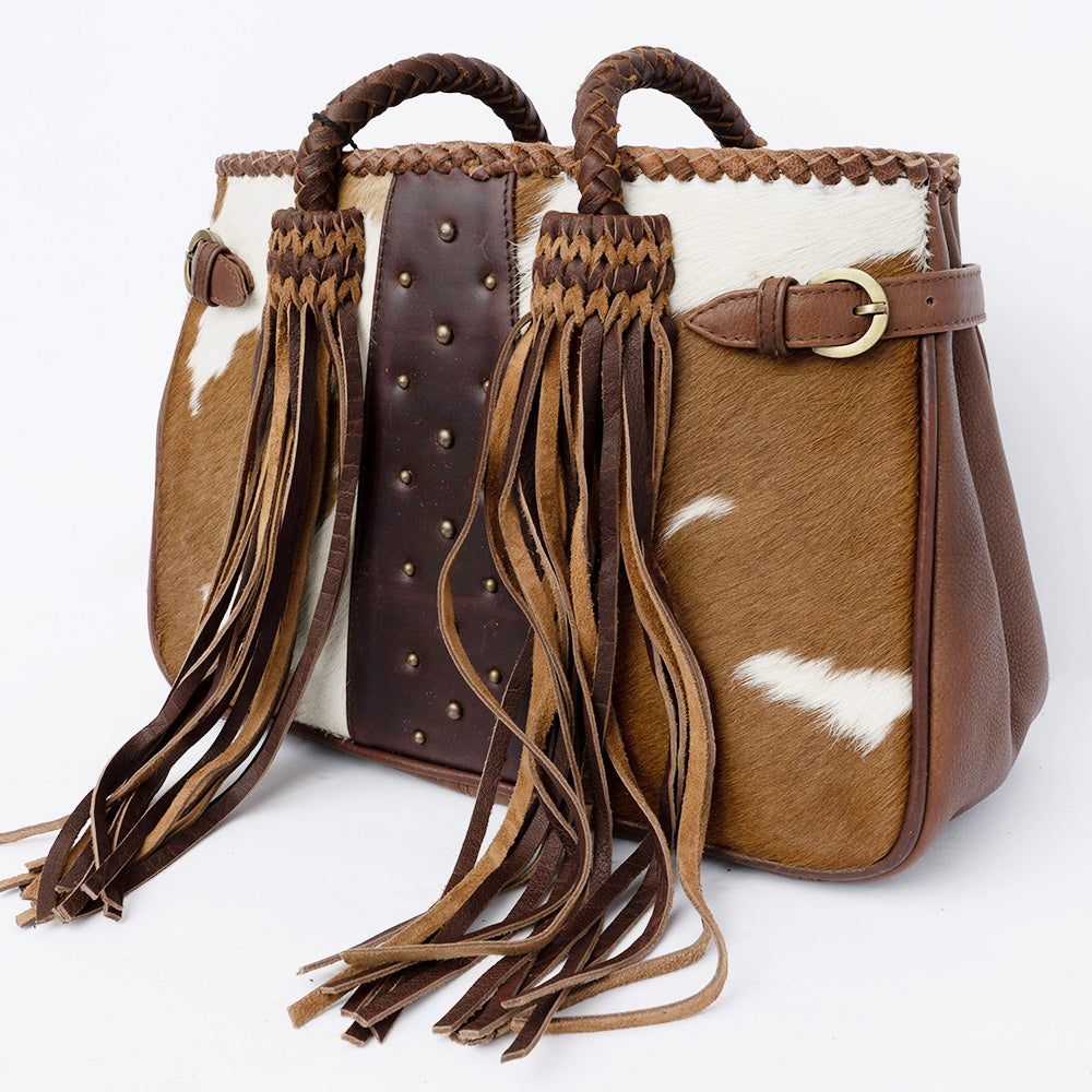 American Darling Hand-Tooled Hair-On Genuine Leather Bag