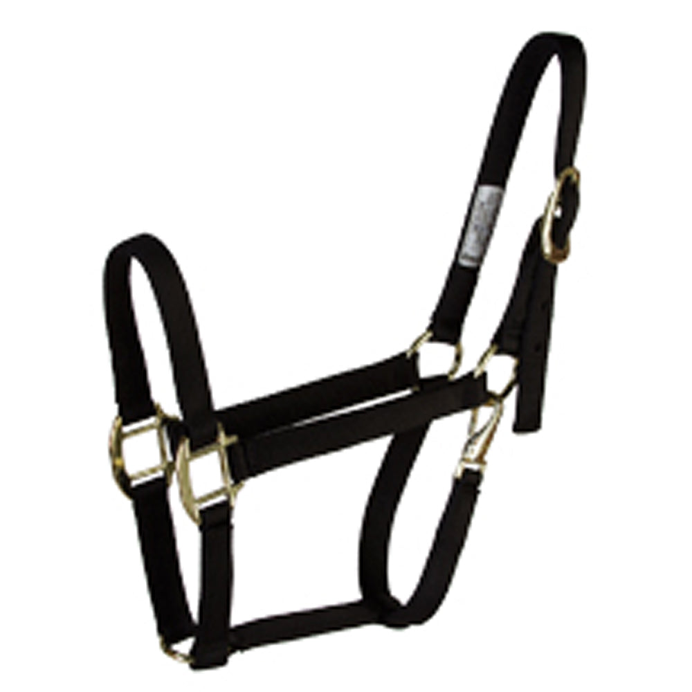 Hilason Deluxe 3 Ply Nylon Halter W/ Snap Average Black