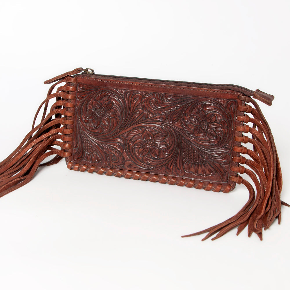 American Darling Hand-Tooled Genuine Leather Wristlet