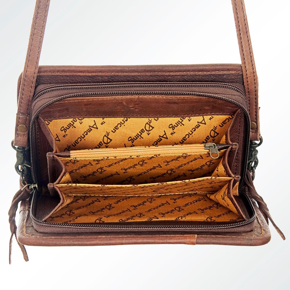 American Darling Organizer Saddle Blanket Genuine Leather Western Women Bag Handbag Purse | for Cute Travel