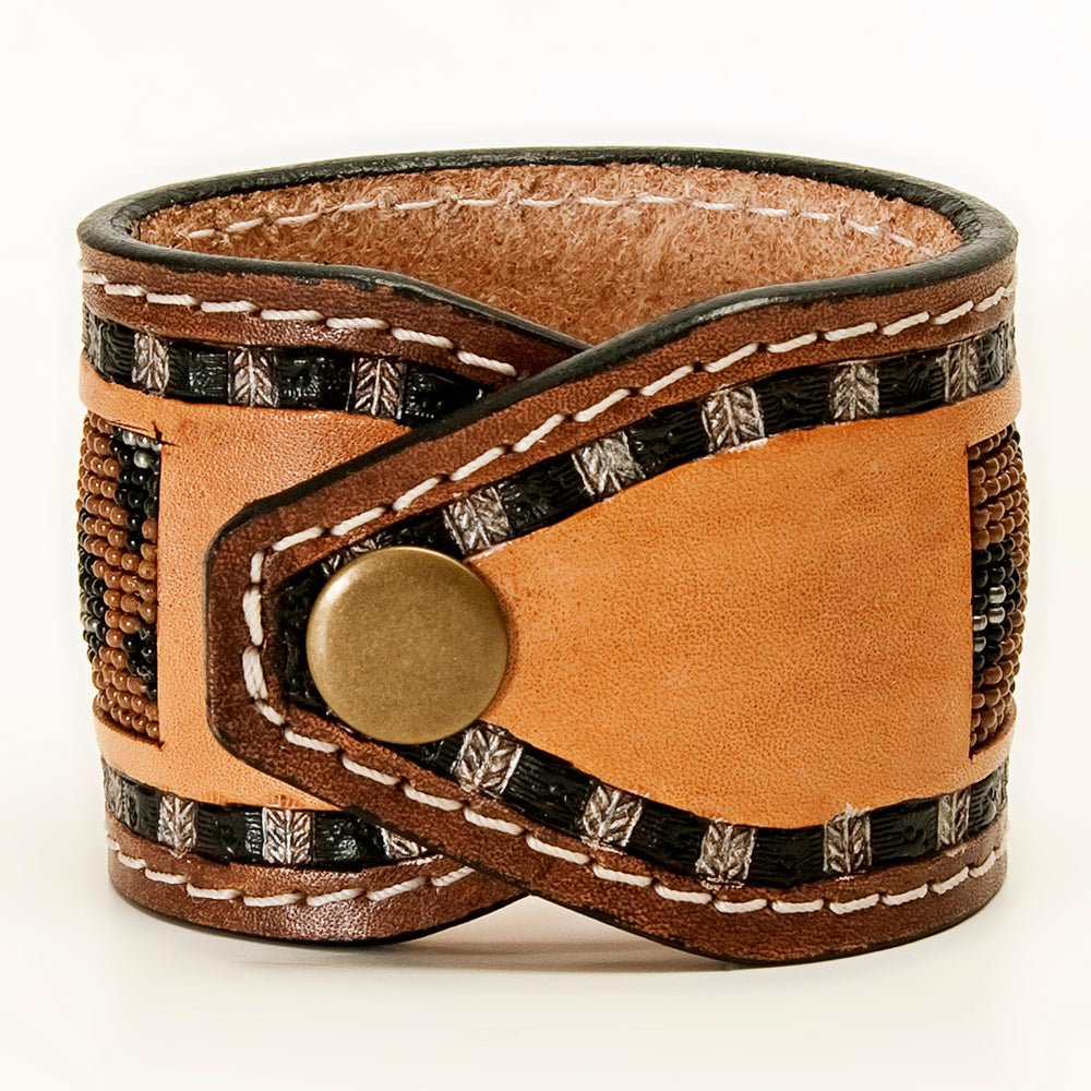 American Darling Bracelet Hand Tooled Carved Genuine Leather Women | Handmade Western Rustic
