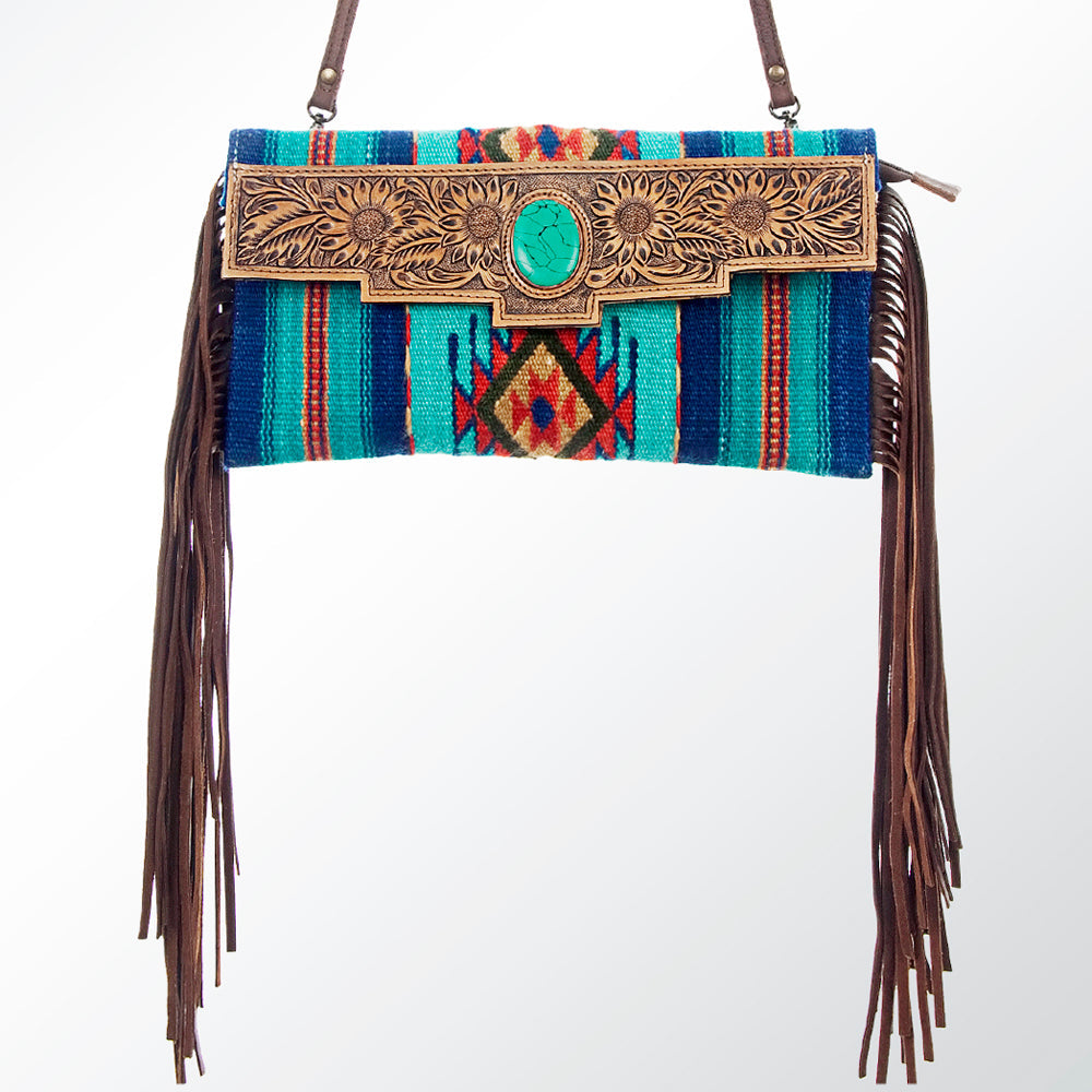 American Darling Hand Tooled Saddle Blanket Genuine Leather
