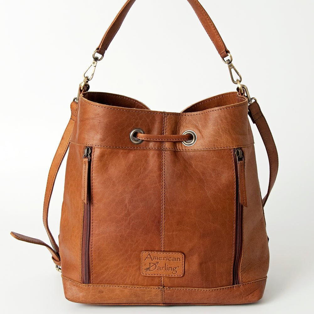 American Darling Tote Hand Tooled Hair-On Genuine Leather