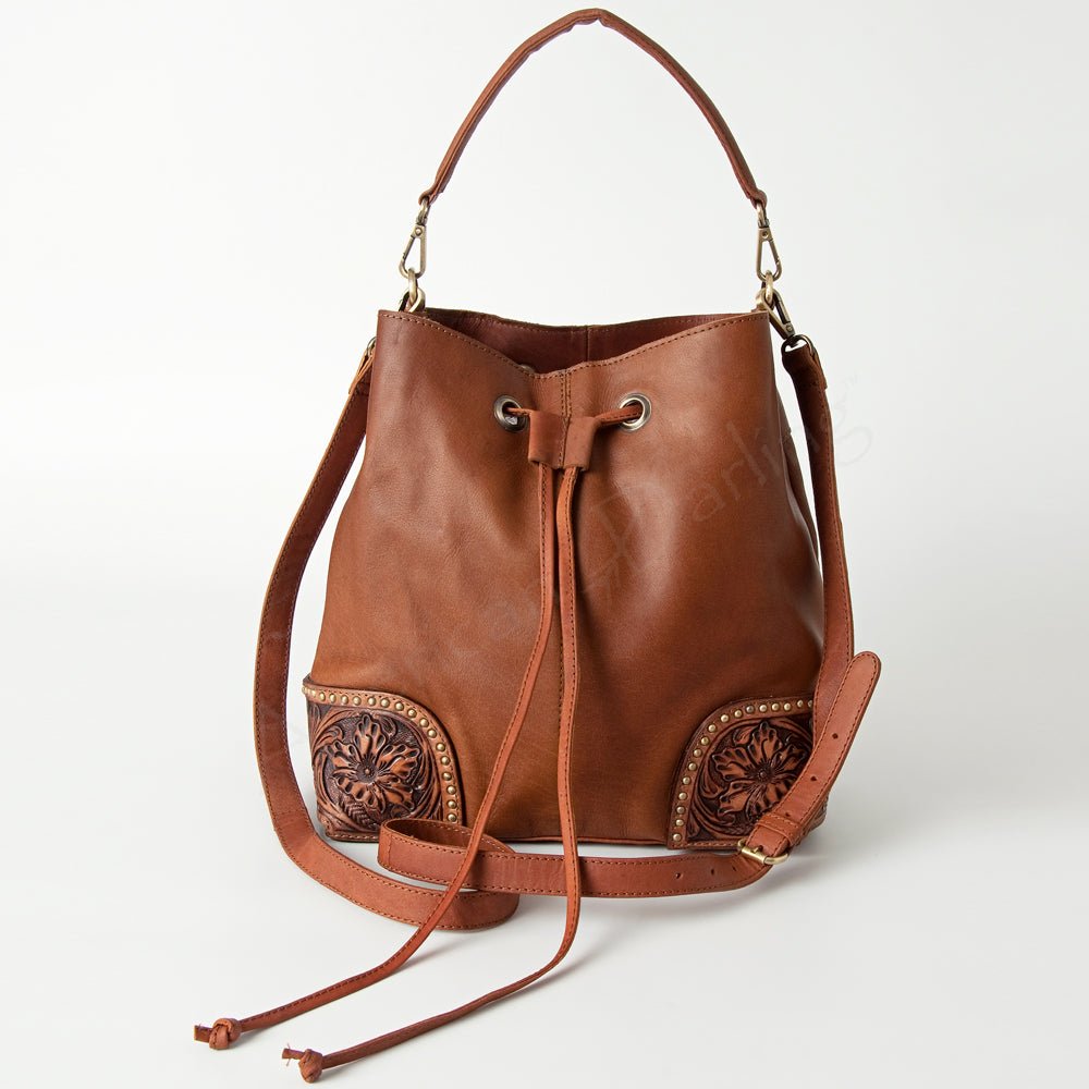 American Darling Tote Hand Tooled Hair-On Genuine Leather