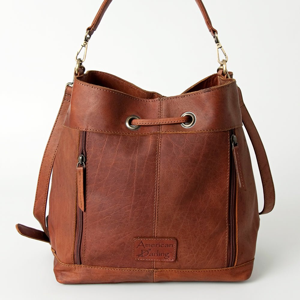 American Darling Tote Hand Tooled Hair-On Genuine Leather