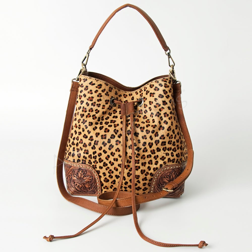 American Darling Tote Hand Tooled Hair-On Genuine Leather