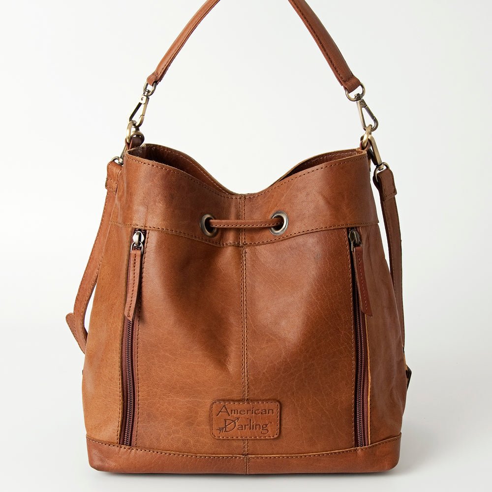 American Darling Tote Hand Tooled Hair-On Genuine Leather