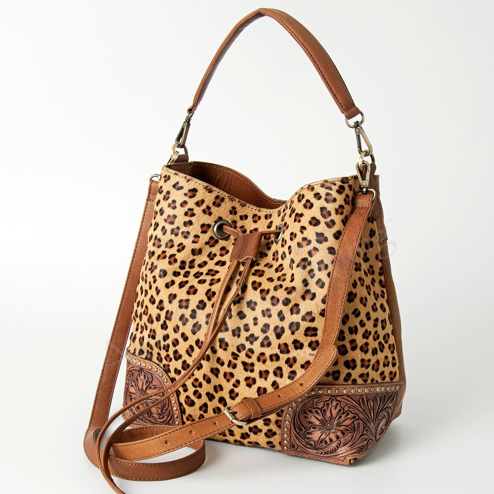 American Darling Tote Hand Tooled Hair-On Genuine Leather