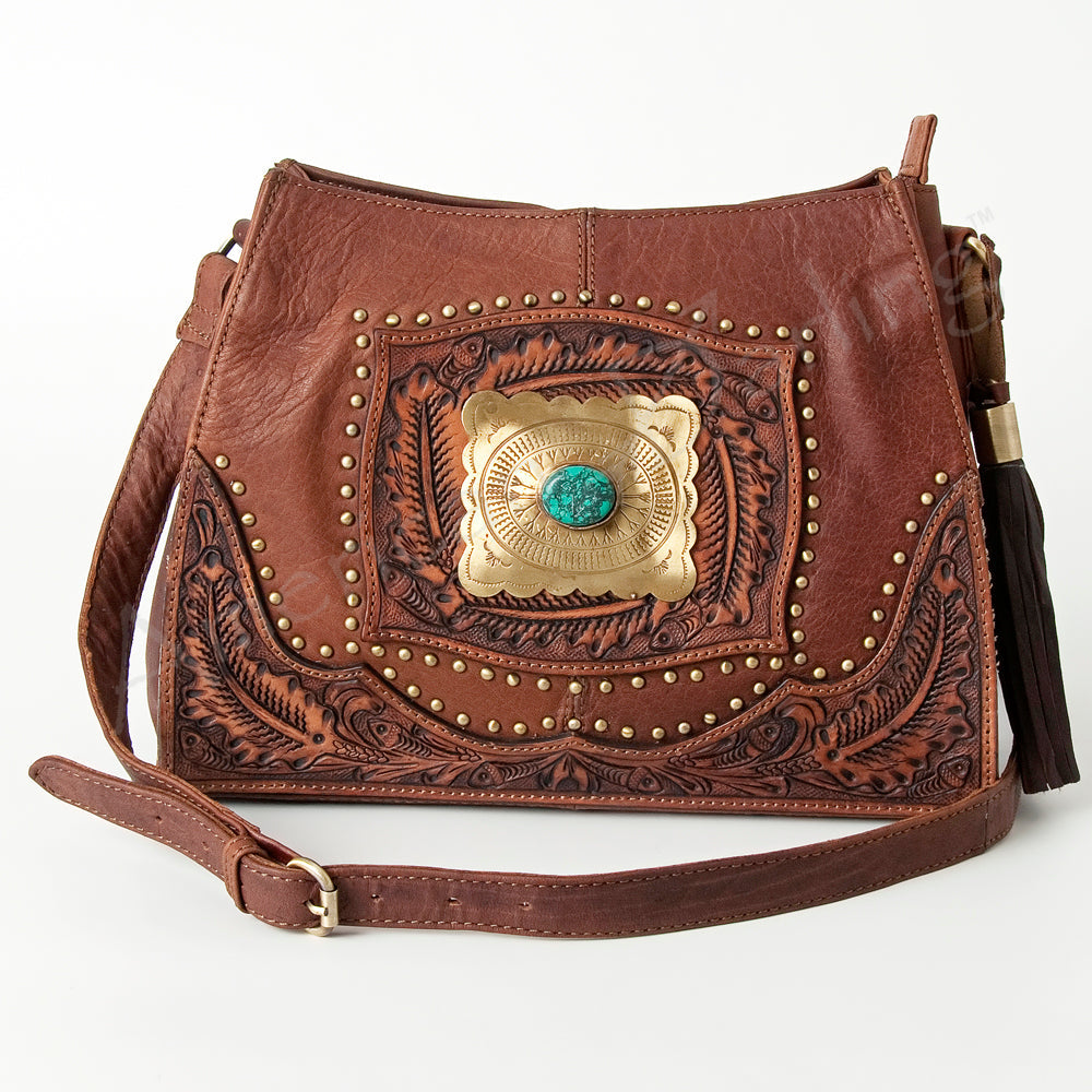 American Darling Tote Hand Tooled Hair on Genuine Leather Western Women Bag Handbag Purse | Travel Bags College Casual