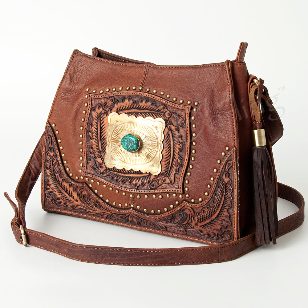 American Darling Tote Hand Tooled Hair on Genuine Leather Western Women Bag Handbag Purse | Travel Bags College Casual