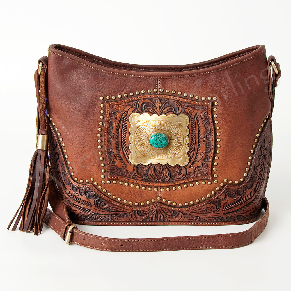 American Darling Messenger Hand Tooled Genuine Leather