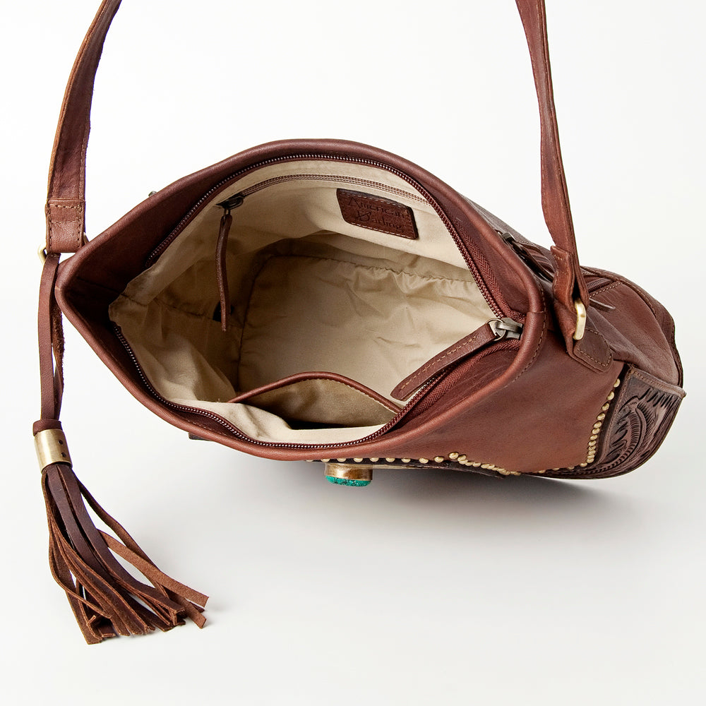 American Darling Messenger Hand Tooled Genuine Leather