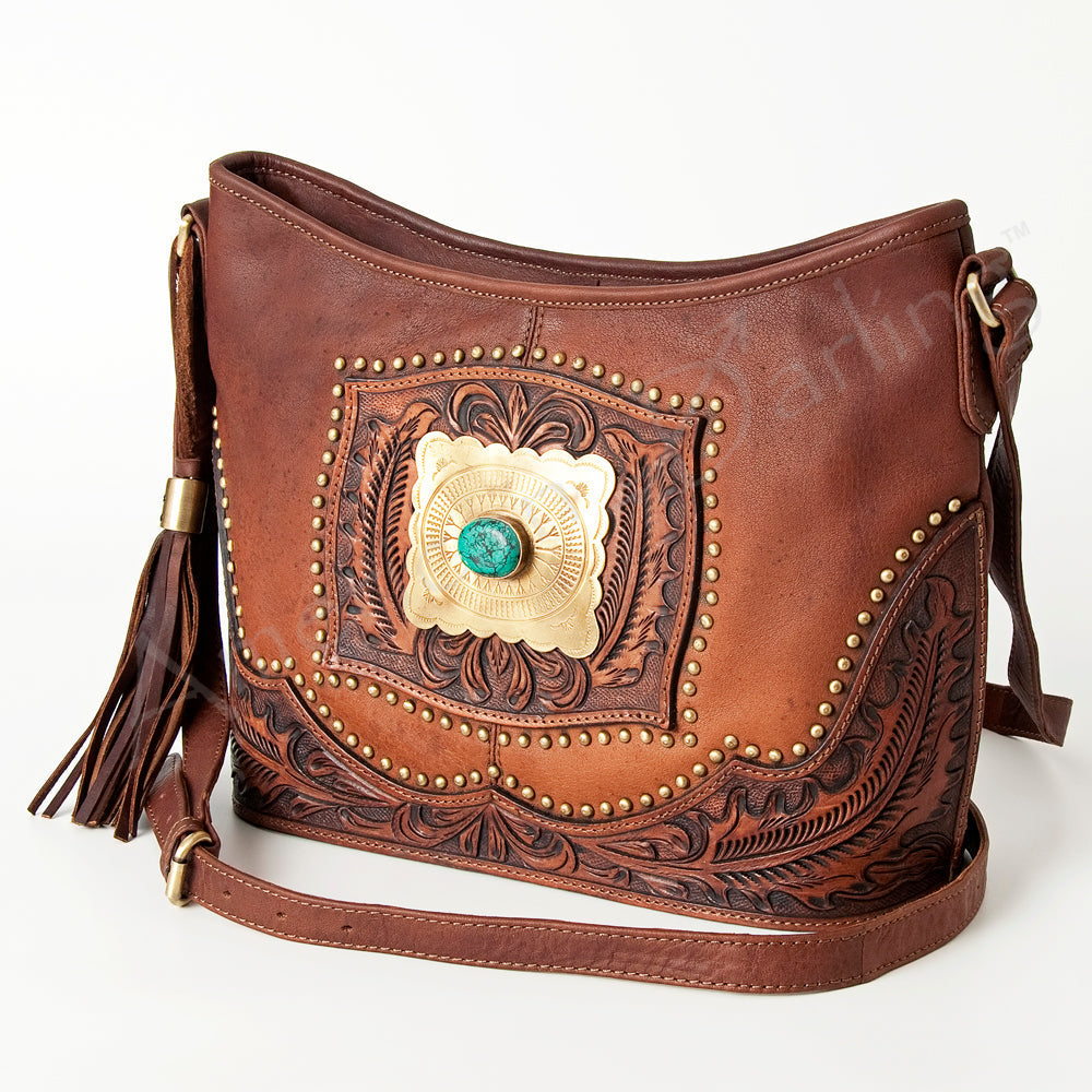 American Darling Messenger Hand Tooled Genuine Leather