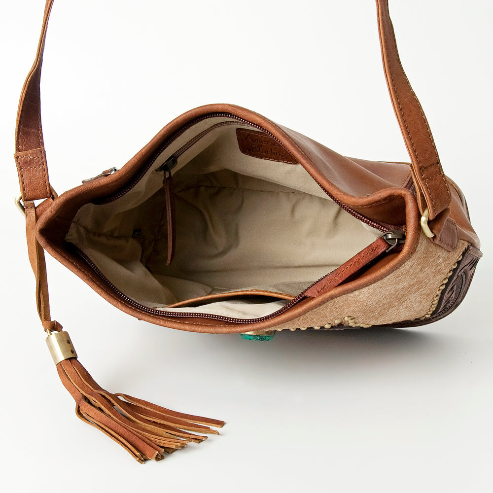 American Darling Messenger Hand Tooled Genuine Leather