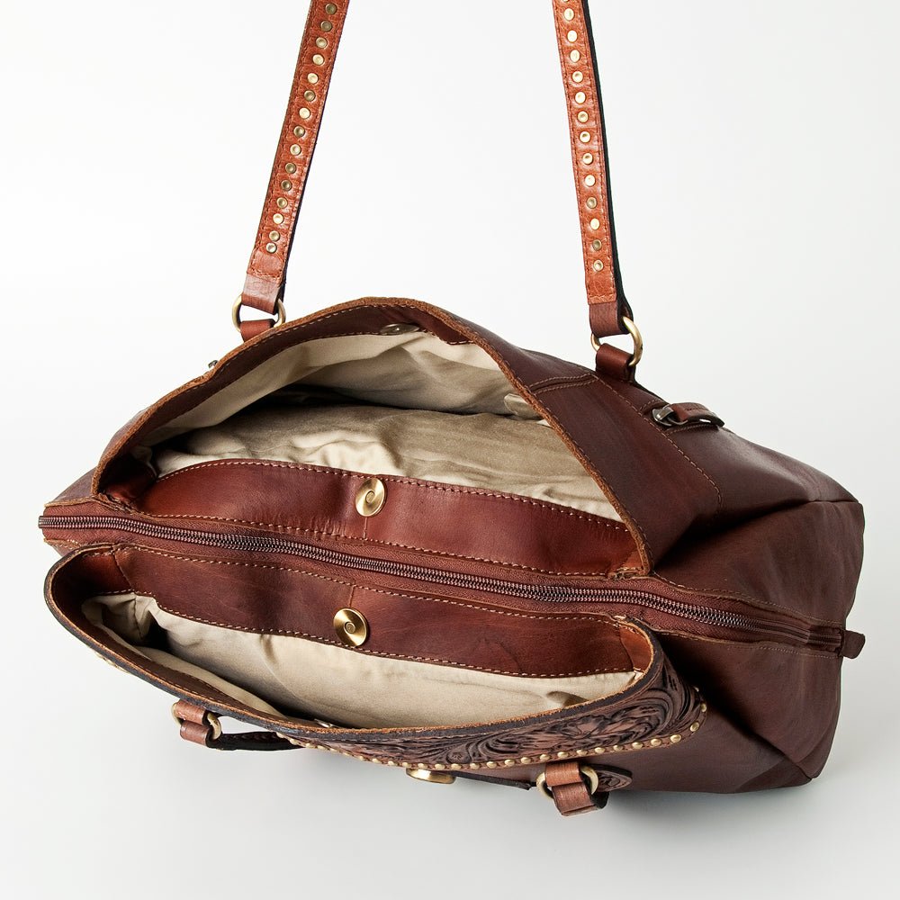 American Darling Tote Hand Tooled Genuine Leather