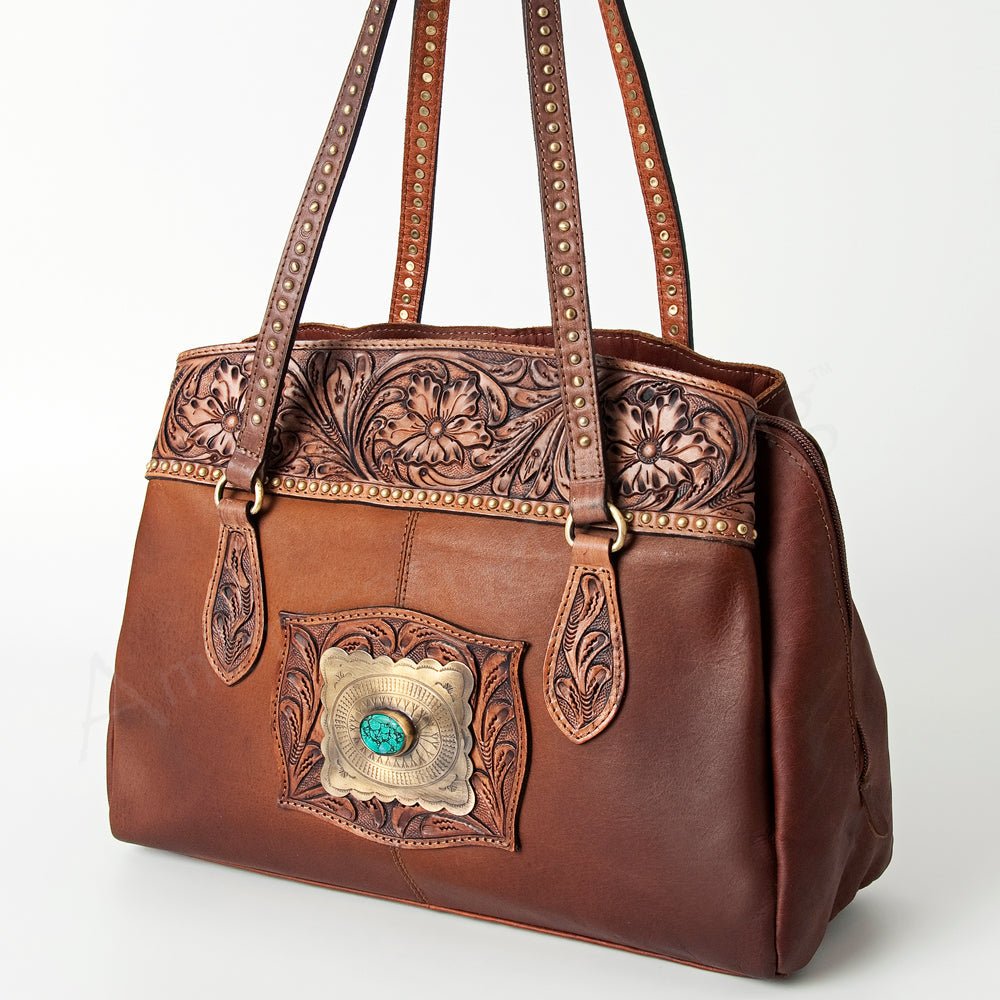 American Darling Tote Hand Tooled Genuine Leather
