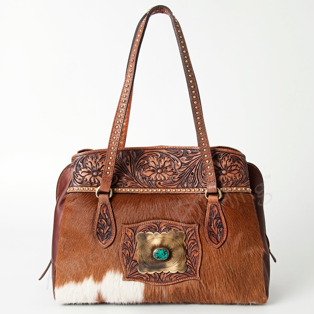 American Darling Tote Hand Tooled Genuine Leather