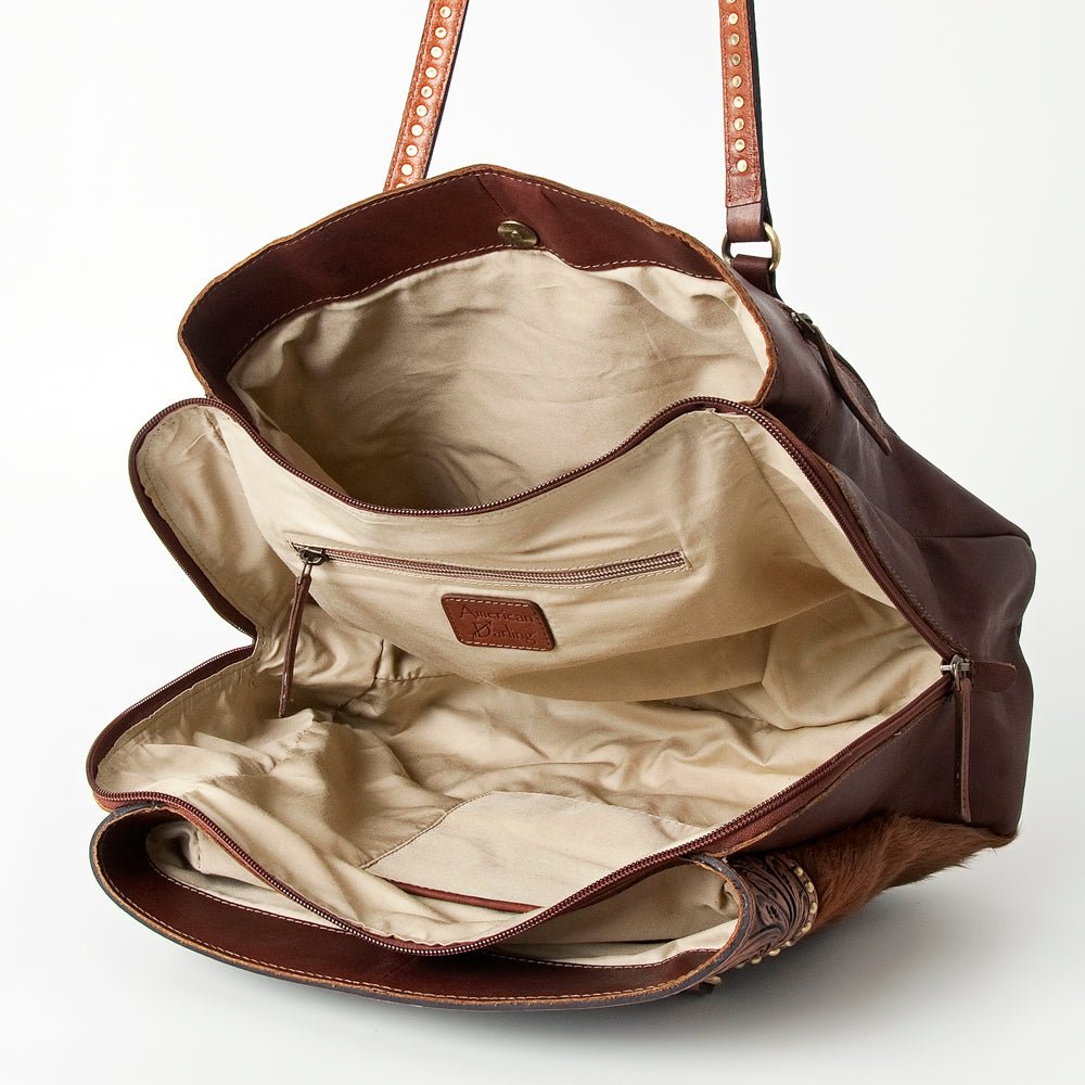 American Darling Tote Hand Tooled Genuine Leather
