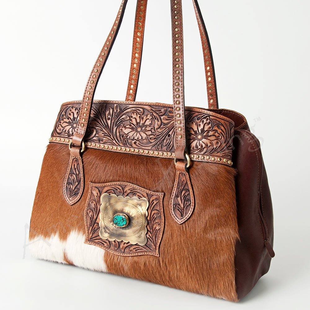 American Darling Tote Hand Tooled Genuine Leather