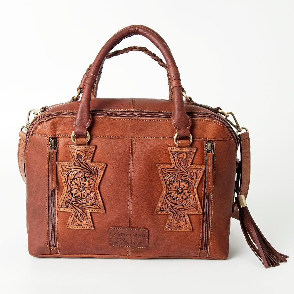 American Darling Tote Hand Tooled Genuine Leather