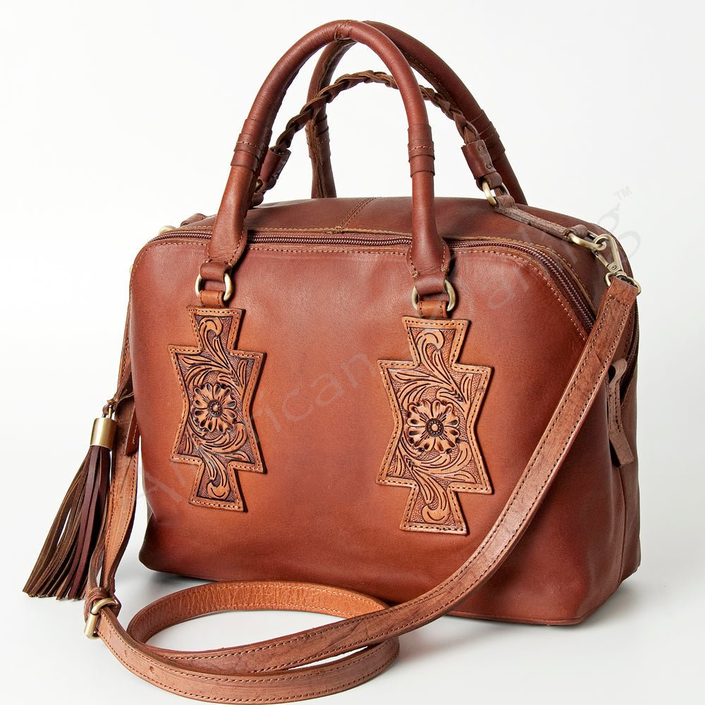 American Darling Tote Hand Tooled Genuine Leather