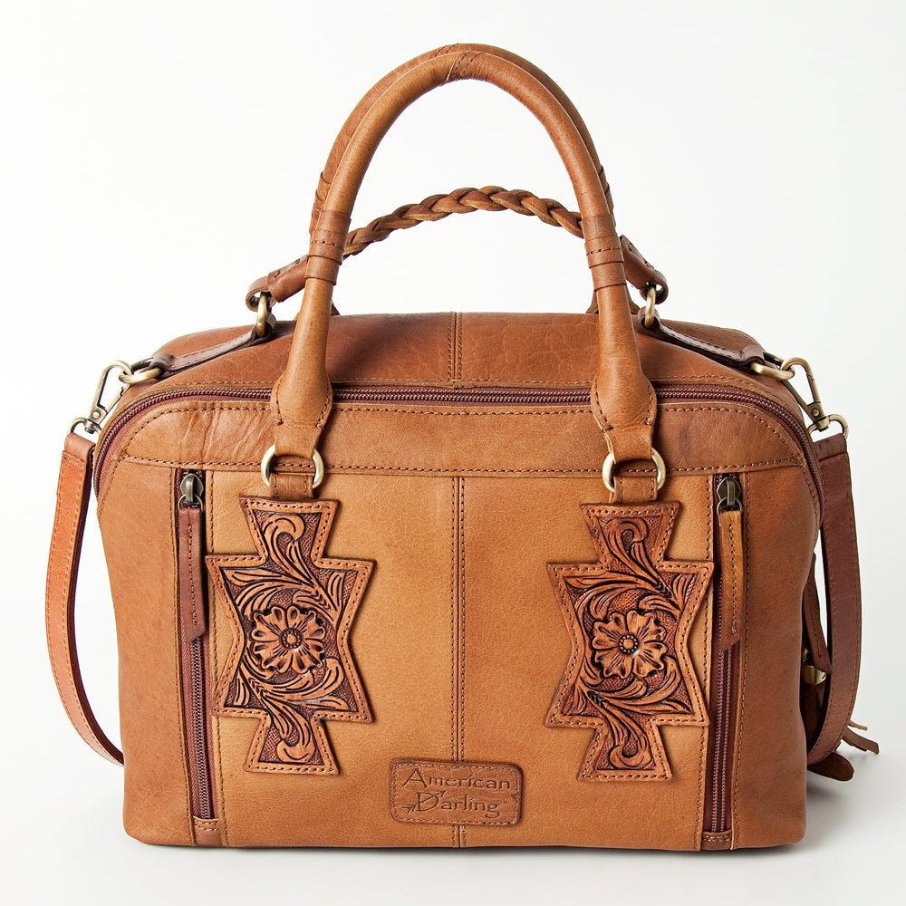 American Darling Tote Hand Tooled Genuine Leather