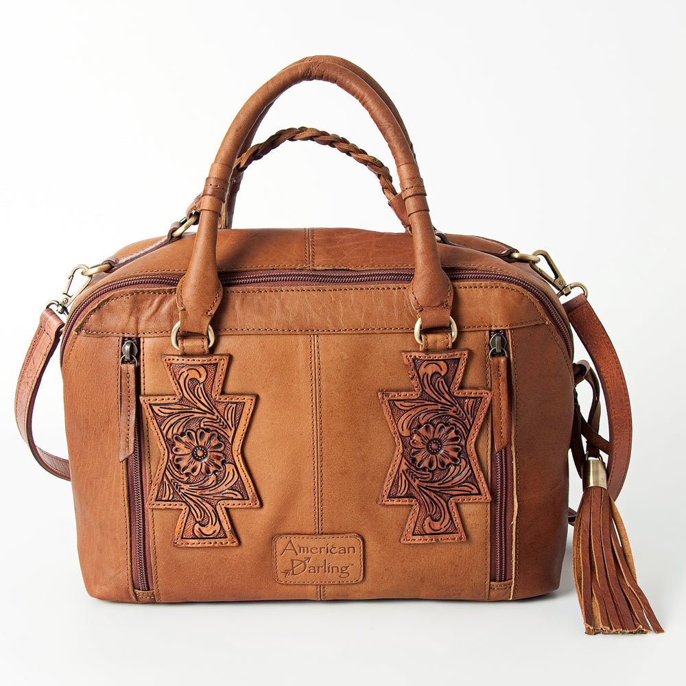 American Darling Tote Hand Tooled Genuine Leather