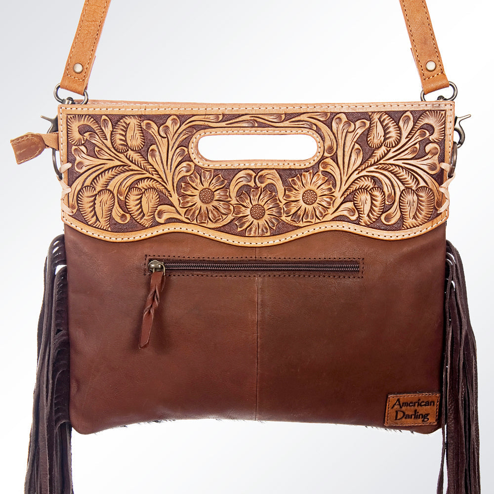 American Darling Clutch Hand Tooled Saddle Blanket Fabric Genuine Leather Western Women Bag Handbag Purse | Purses for Cute