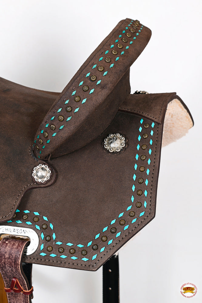 17 In Hilason Flex Tree Western Horse Saddle American Leather Barrel Trail