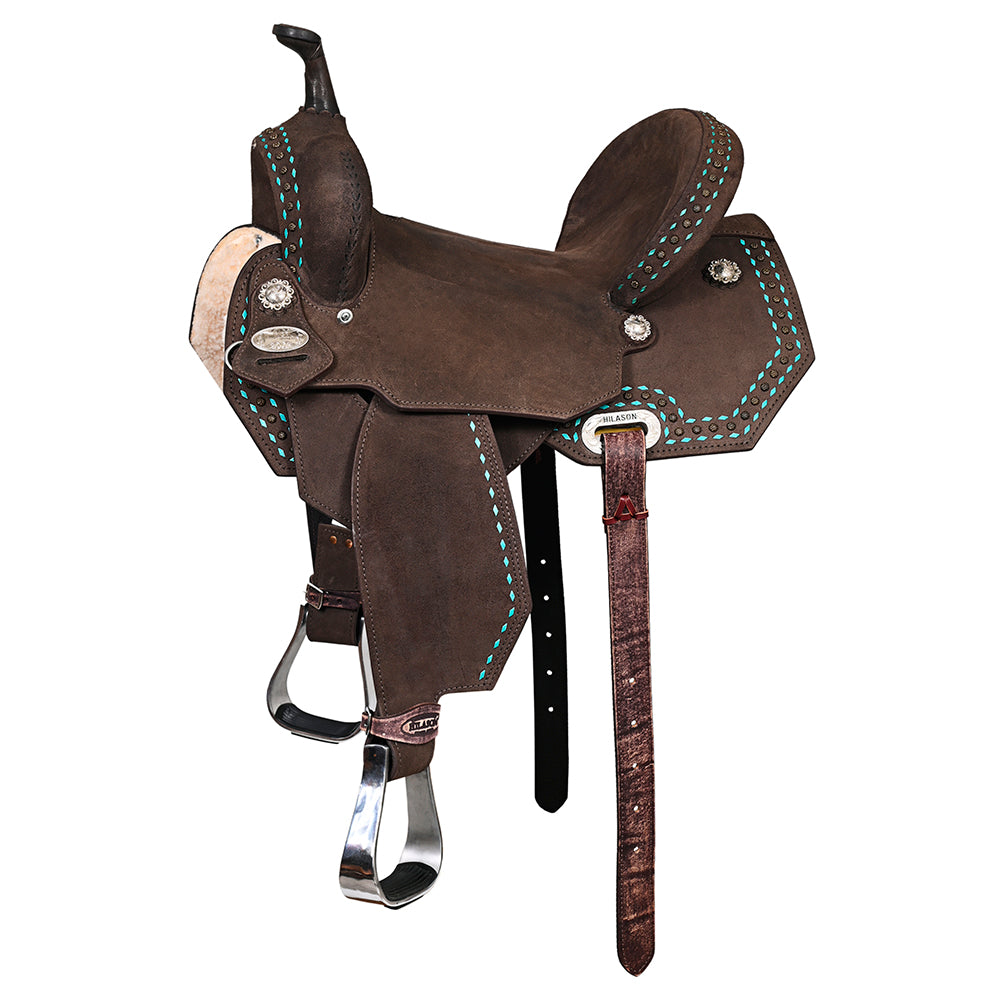 Hilason Flex-Tree Western Barrel & Trail Leather Saddle