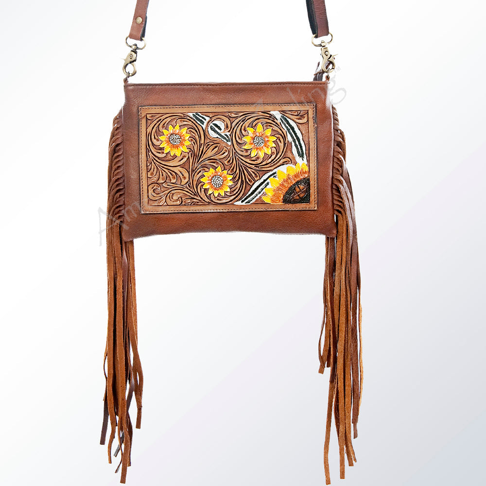 American Darling Hand-Tooled Genuine Leather Crossbody Bag