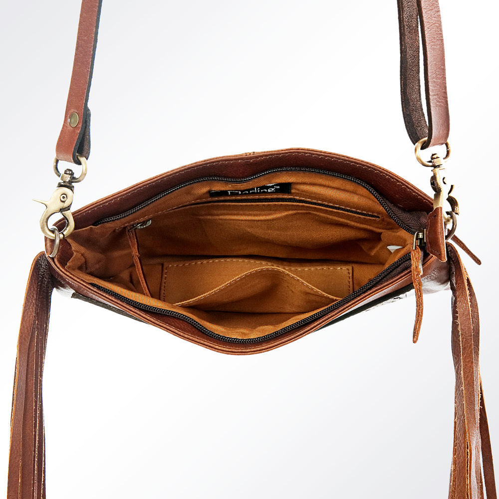 American Darling Hand-Tooled Genuine Leather Crossbody Bag