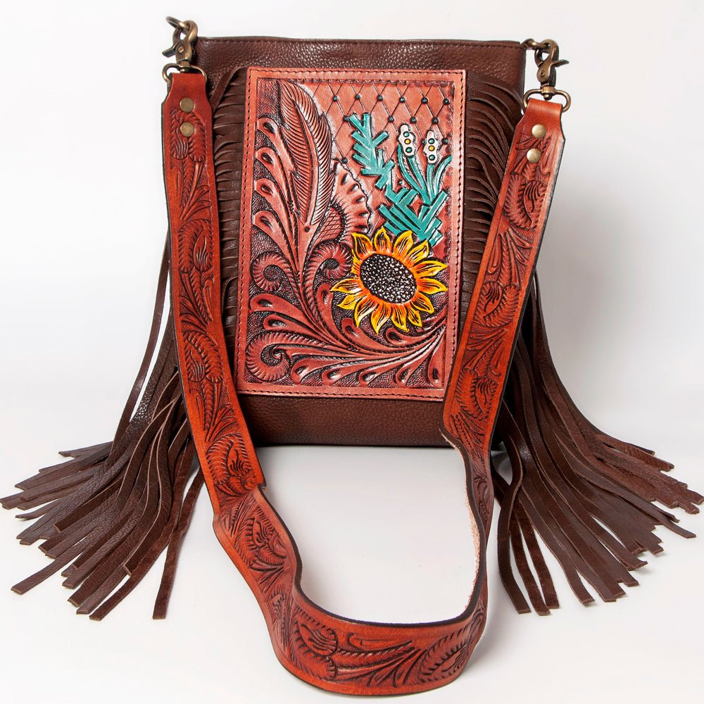 American Darling Hand-Tooled Genuine Leather Crossbody Bag