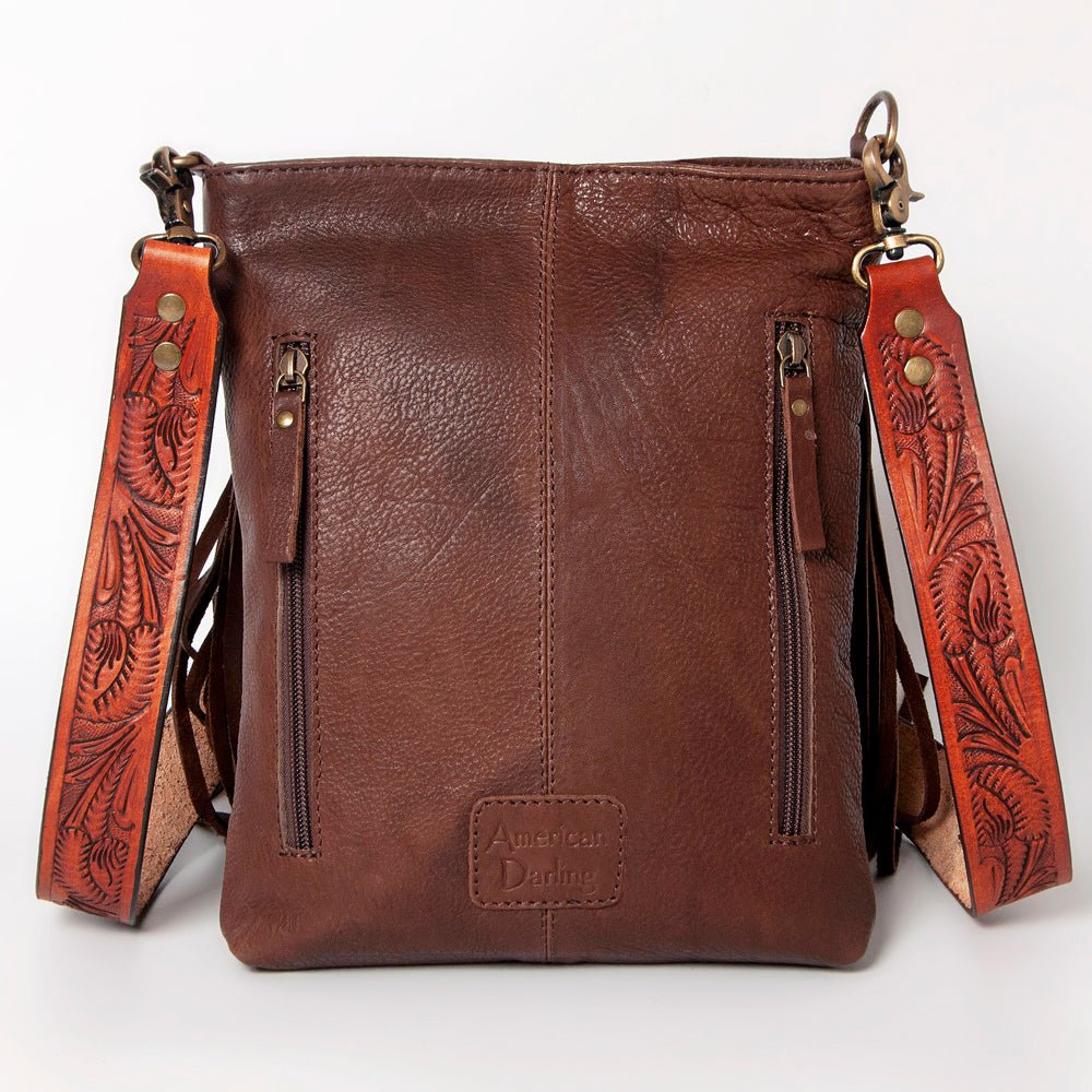 American Darling Hand-Tooled Genuine Leather Crossbody Bag