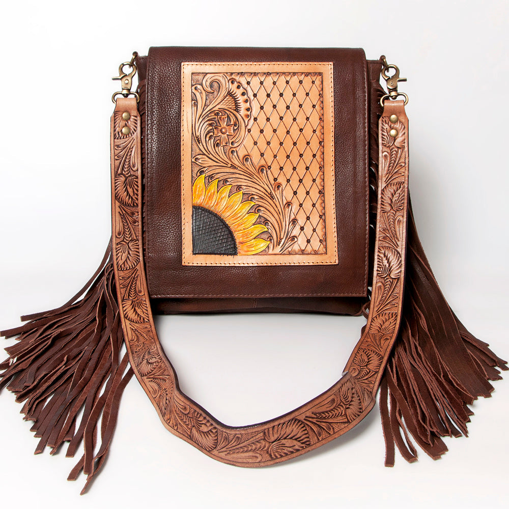 American Darling Hand-Tooled Genuine Leather Crossbody Bag