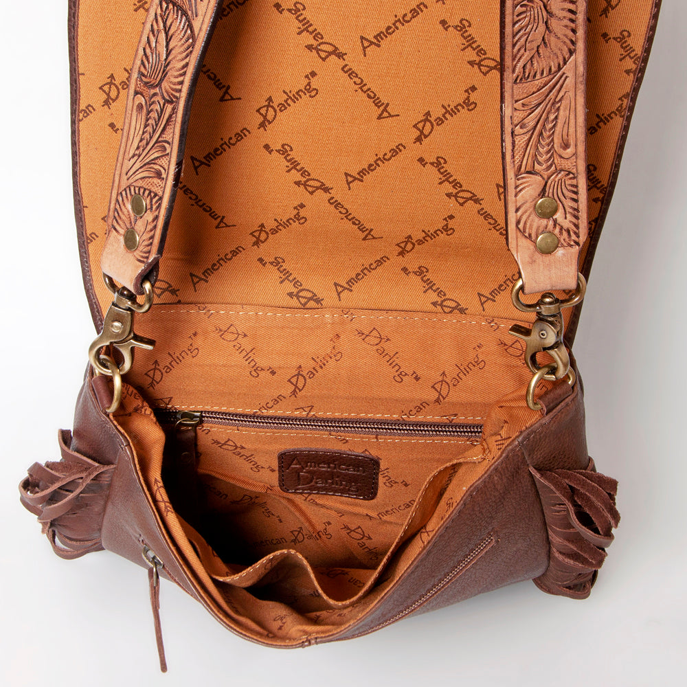 American Darling Hand-Tooled Genuine Leather Crossbody Bag