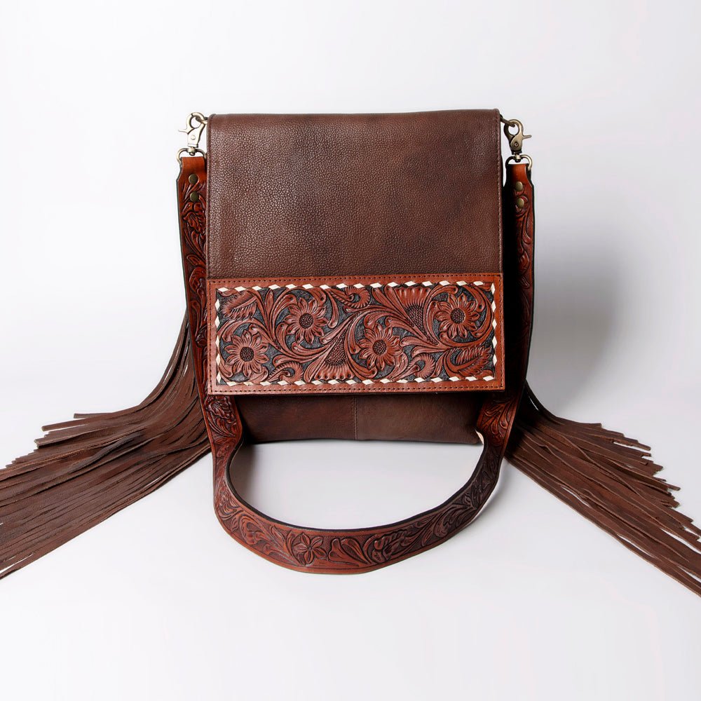 American Darling Large Crossbody Hand Tooled Genuine Leather