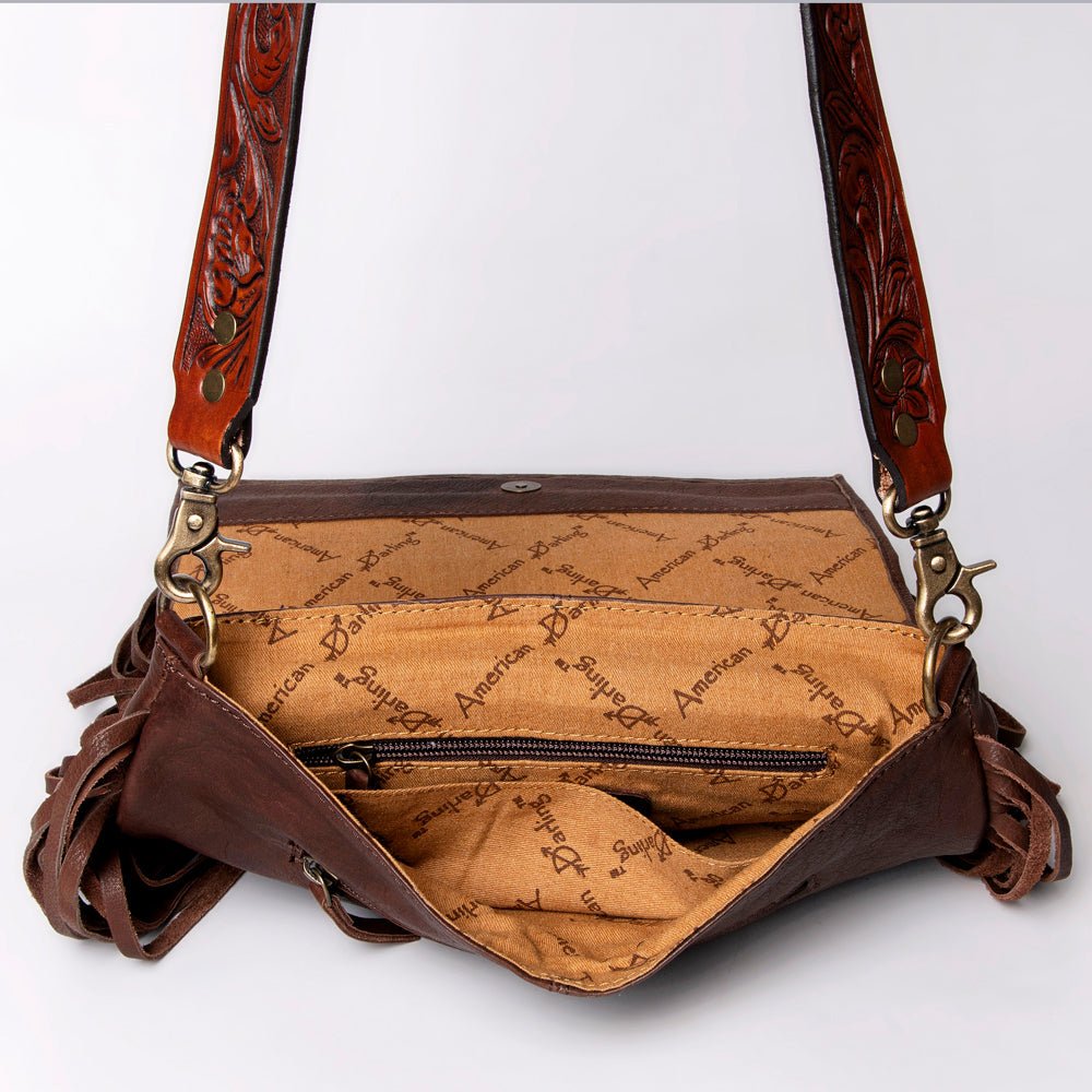 American Darling Large Crossbody Hand Tooled Genuine Leather