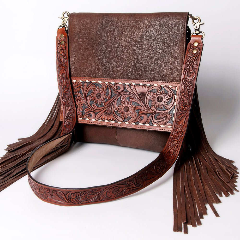 American Darling Large Crossbody Hand Tooled Genuine Leather